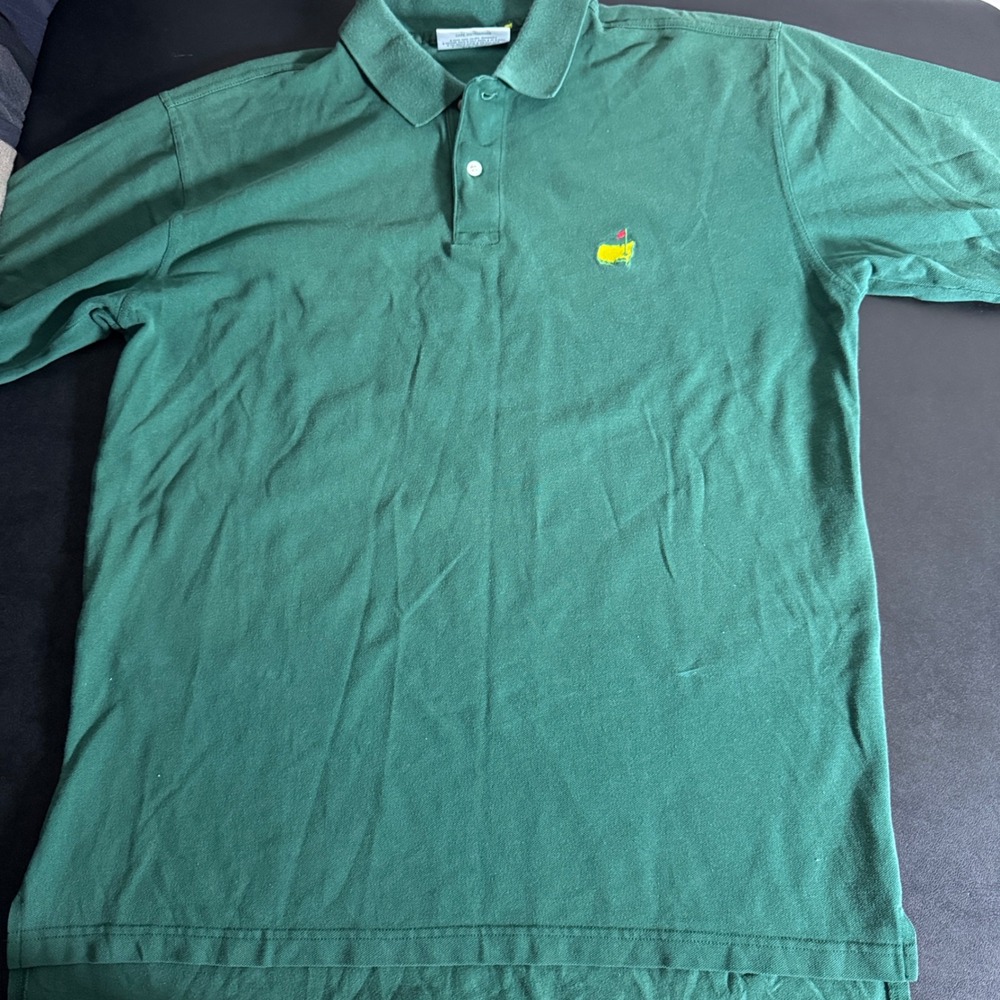Slazenger Masters Augusta National Golf Shop Polo Shirt Mens XL Green Pique Logo